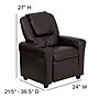 Flash Furniture Contemporary Vinyl Kids Recliner with Cup Holder and Headrest, Brown (DGULTKIDBRN)~#|#~sp137202345_sc7