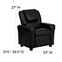 Flash Furniture Contemporary Vinyl Kids Recliner with Cup Holder and Headrest, Black (DGUTLKIDBK)~#|#~sp137202356_sc7