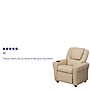 Flash Furniture Contemporary Vinyl Kids Recliner with Cup Holder and Headrest, Beige (DGULTKIDBGE)~#|#~sp137202366_sc7