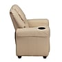 Flash Furniture Contemporary Vinyl Kids Recliner with Cup Holder and Headrest, Beige (DGULTKIDBGE)~#|#~sp137202370_sc7