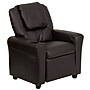 Flash Furniture Contemporary Vinyl Kids Recliner with Cup Holder and Headrest, Brown (DGULTKIDBRN)~#|#~sp137202439_sc7