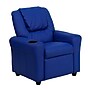 Flash Furniture Contemporary Vinyl Kids Recliner with Cup Holder and Headrest, Blue (DGULTKIDBLUE)~#|#~sp137202444_sc7