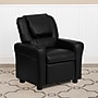 Flash Furniture Contemporary Vinyl Kids Recliner with Cup Holder and Headrest, Black (DGUTLKIDBK)~#|#~sp137202477_sc7