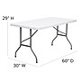 Flash Furniture Elon 5' x 30" Plastic Folding Table, Granite White (DADYCZ152)~#|#~sp137202508_sc7