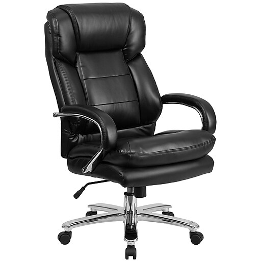 Flash Furniture HERCULES Faux Leather Executive Big & Tall Chair, 500 lb. Capacity, Black