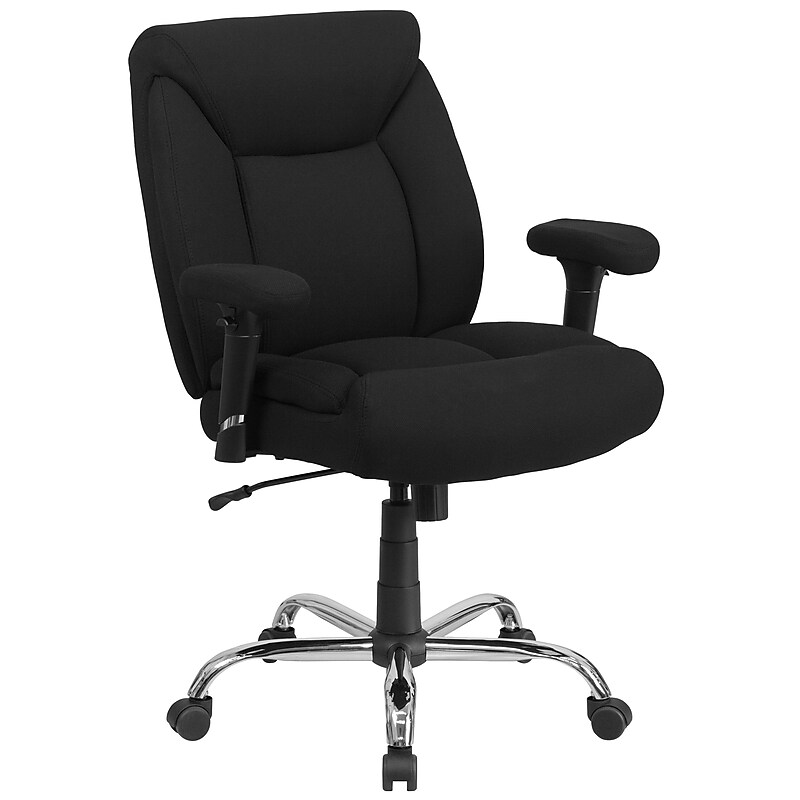 Flash Furniture HERCULES Series Ergonomic Fabric Swivel Big & Tall Tufted Task Office Chair, Black (GO2073F) image 1