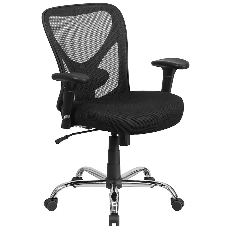 Flash Furniture HERCULES Series Ergonomic Mesh Swivel  Big & Tall Office Chair, Black (GO2032) image 1