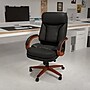 Flash Furniture Hansel Ergonomic LeatherSoft Swivel High Back Executive Office Chair, Black/Mahogany (BT90171HS)~#|#~sp137203551_sc7