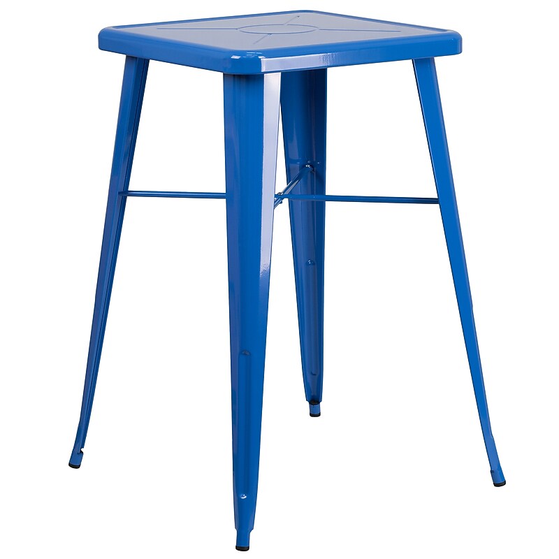 Flash Furniture Aaron Indoor-Outdoor Square Bar Height Table, 23.75" x 23.75", Blue (CH31330BL) image 1