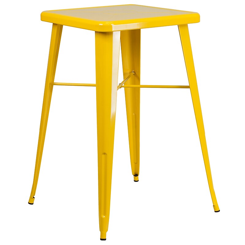 Flash Furniture Aaron Indoor-Outdoor Square Bar Height Table, 23.75" x 23.75", Yellow (CH31330YL) image 1