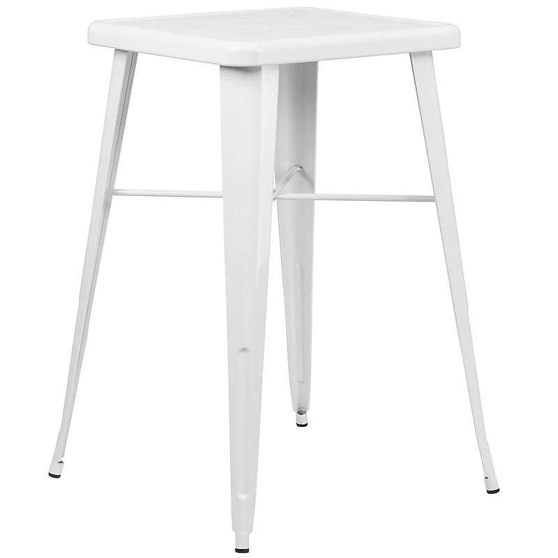 Flash Furniture Aaron Indoor-Outdoor Square Bar Height Table, 23.75" x 23.75", White (CH31330WH) image 1