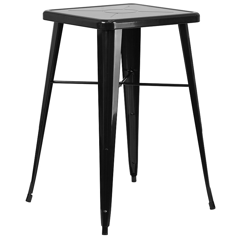 Flash Furniture Aaron Indoor-Outdoor Square Bar Height Table, 23.75" x 23.75", Black (CH31330BK) image 1