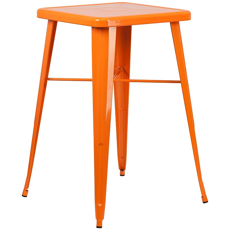 Flash Furniture Aaron Indoor-Outdoor Square Bar Height Table, 23.75" x 23.75", Orange (CH31330OR) image 1