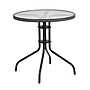 Flash Furniture Barker 28.75" Round Table with Rattan Edging, Clear/Gray (TLH087GY)~#|#~sp137203748_sc7