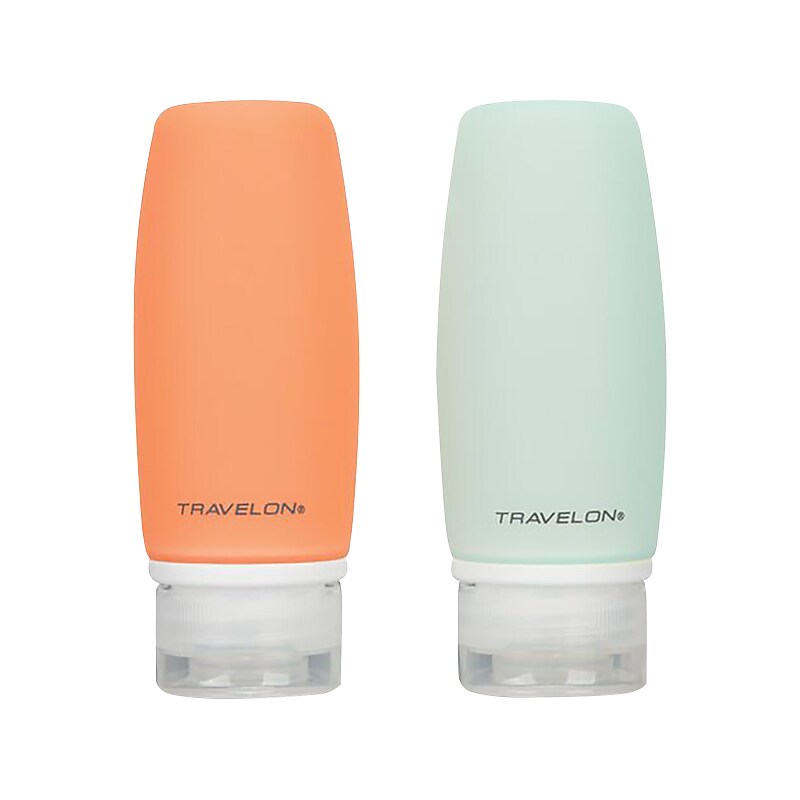 Travelon Silicone Travel Toiletry Tube, Orange/Blue (12653-000) image 1