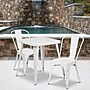 Flash Furniture Owen Indoor-Outdoor Table Set with 2 Stack Chairs, 27.75" x 27.75", White (CH31330230WH)~#|#~sp137292316_sc7
