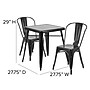 Flash Furniture Owen Indoor-Outdoor Table Set with 2 Stack Chairs, 27.75" x 27.75", Black (CH31330230BK)~#|#~sp137292324_sc7