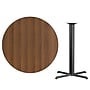 Flash Furniture 42'' Round Laminate Table Top with 33'' x 33'' Bar-Height Table Base, Walnut (XURD42WAT3333B)~#|#~sp137292371_sc7