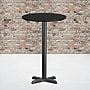 Flash Furniture 24'' Round Laminate Table Top with 22" x 22" Bar-Height Table Base, Black (XURD24BKT2222B)~#|#~sp137292496_sc7