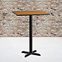 Flash Furniture Square Laminate Table Top with 22'' x 22'' Bar-Height Table Base, 30" x 30", Natural (XUNT3030T2222B)~#|#~sp137292597_sc7