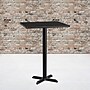 Flash Furniture Square Laminate Table Top with 22'' x 22'' Bar-Height Table Base, 30" x 30", Black (XUBK3030T2222B)~#|#~sp137292605_sc7