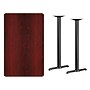 Flash Furniture Laminate Table Top with 5" x 22" Bar-Height Table Bases, 30" x 48", Mahogany (XUMA3048T0522B)~#|#~sp137292910_sc7