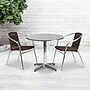 Flash Furniture Lila Indoor-Outdoor 31.5'' Round Table Set with 2 Rattan Chairs, Dark Brown (TLH32RD020CHR2)~#|#~sp137295037_sc7