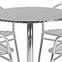 Flash Furniture Lila Indoor-Outdoor 31.5'' Round Table Set with 4 Slat Back Chairs, Aluminum (TLH32RD017BCHR4)~#|#~sp137295168_sc7