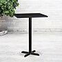 Flash Furniture Square Laminate Table Top with 22" x 22" Bar-Height Table Base, 24" x 24", Black (XUBK2424T2222B)~#|#~sp137295431_sc7