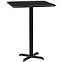 Flash Furniture Square Laminate Table Top with 22" x 22" Bar-Height Table Base, 24" x 24", Black (XUBK2424T2222B)~#|#~sp137295433_sc7