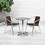 Flash Furniture Lila Indoor-Outdoor 23.5'' Round Table Set with 2 Rattan Chairs, Dark Brown (TLH24RD020CHR2)~#|#~sp137296355_sc7