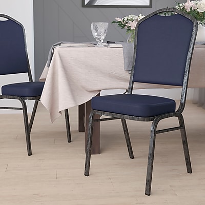 Flash Furniture Hercules Contemporary Vinyl/Metal Dining Chair, Blue/Silver Vein Frame (FDC01SVNY) Sansujyuku sansujyuku.com