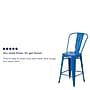 Flash Furniture Kai Contemporary Metal Slat Back Counter Stool, Blue (CH3132024GBBL)~#|#~sp137300223_sc7