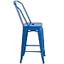 Flash Furniture Kai Contemporary Metal Slat Back Counter Stool, Blue (CH3132024GBBL)~#|#~sp137300352_sc7