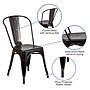 Flash Furniture Perry Contemporary Metal Dining Chair, Black-Antique Gold (CH31230BQ)~#|#~sp137300473_sc7