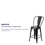 Flash Furniture Kai Contemporary Metal Slat Back Counter Stool, Black (CH3132024GBBK)~#|#~sp137300527_sc7