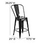 Flash Furniture Kai Contemporary Metal Slat Back Counter Stool, Black (CH3132024GBBK)~#|#~sp137300530_sc7