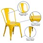 Flash Furniture Perry Contemporary Metal Dining Chair, Yellow (CH31230YL)~#|#~sp137300780_sc7
