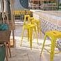 Flash Furniture Kai Industrial Metal Barstool without Back, Distressed Yellow (ETBT350330YL)~#|#~sp137301190_sc7