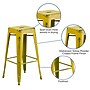 Flash Furniture Kai Industrial Metal Barstool without Back, Distressed Yellow (ETBT350330YL)~#|#~sp137301196_sc7