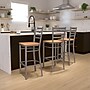 Flash Furniture HERCULES Series Traditional Metal Ladder Back Restaurant Barstool, Clear Coat/Natural Wood (XUDG697CBARNTW)~#|#~sp137301254_sc7