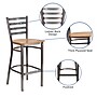 Flash Furniture HERCULES Series Traditional Metal Ladder Back Restaurant Barstool, Clear Coat/Natural Wood (XUDG697CBARNTW)~#|#~sp137301256_sc7
