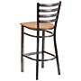 Flash Furniture HERCULES Series Traditional Metal Ladder Back Restaurant Barstool, Clear Coat/Natural Wood (XUDG697CBARNTW)~#|#~sp137301259_sc7