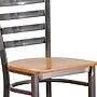 Flash Furniture HERCULES Series Traditional Metal Ladder Back Restaurant Barstool, Clear Coat/Natural Wood (XUDG697CBARNTW)~#|#~sp137301260_sc7