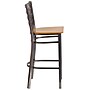 Flash Furniture HERCULES Series Traditional Metal Ladder Back Restaurant Barstool, Clear Coat/Natural Wood (XUDG697CBARNTW)~#|#~sp137301261_sc7