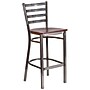 Flash Furniture HERCULES Series Traditional Metal Ladder Back Restaurant Barstool, Clear Coat/Mahogany Wood (XUDG697CBARMAW)~#|#~sp137301263_sc7