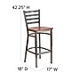 Flash Furniture HERCULES Series Traditional Metal Ladder Back Restaurant Barstool, Clear Coat/Cherry Wood (XUDG697CBARCHW)~#|#~sp137301283_sc7