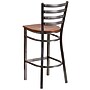 Flash Furniture HERCULES Series Traditional Metal Ladder Back Restaurant Barstool, Clear Coat/Cherry Wood (XUDG697CBARCHW)~#|#~sp137301284_sc7