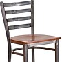 Flash Furniture HERCULES Series Traditional Metal Ladder Back Restaurant Barstool, Clear Coat/Cherry Wood (XUDG697CBARCHW)~#|#~sp137301285_sc7