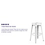 Flash Furniture Kai Industrial Metal Barstool without Back, Distressed White (ETBT350330WH)~#|#~sp137301329_sc7